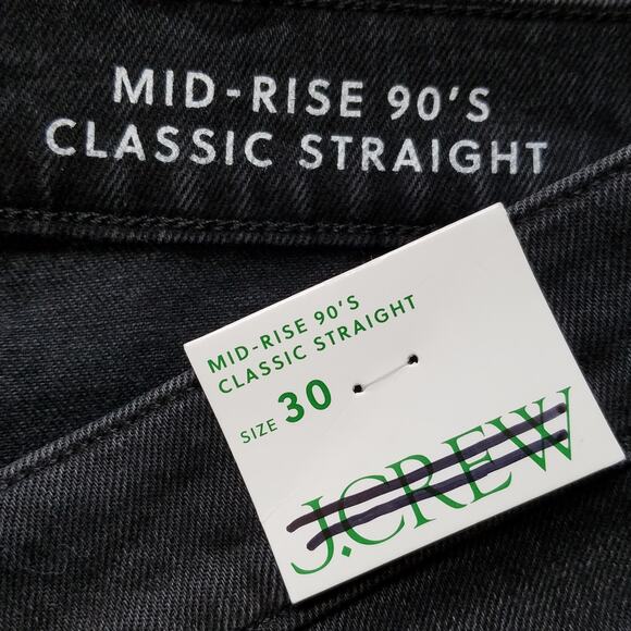 J. Crew Mid Rise 90's Classic Straight Fit Jeans Size 30 Charcoal NWT $148 BT581 - Picture 5 of 8